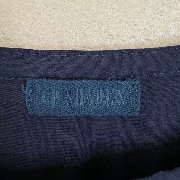 CP Shades Oversized Rayon Shirt Dress Womens Sz XS Navy Blue Pockets Minimalist - Picture 5 of 10